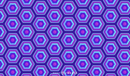 Diseño de patrón de neón azul hexagonal