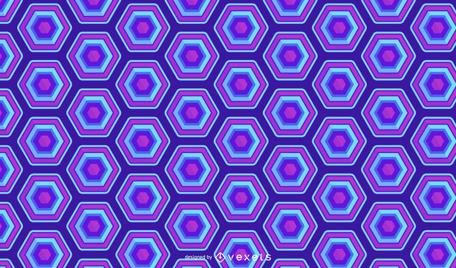 Hexagonal Blue Neon Pattern Design Hexagonal Blue Neon Pattern Design