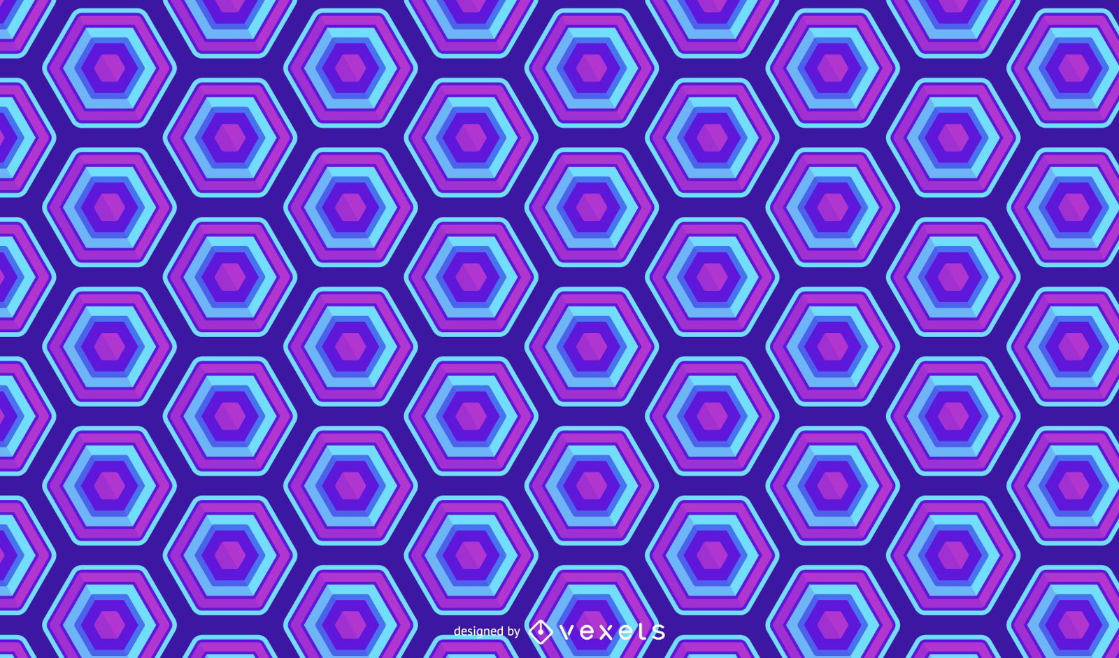 Design de padrão hexagonal de néon azul