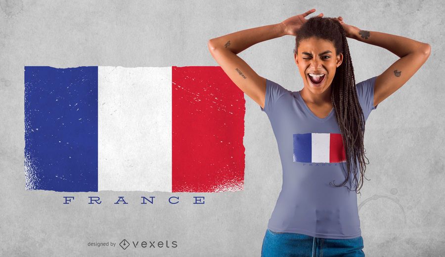 Diseño de camiseta de bandera de Francia Diseño de camiseta de bandera de Francia