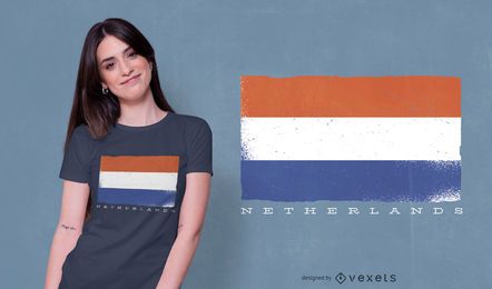 Diseño de camiseta de bandera de Holanda Diseño de camiseta de bandera de Holanda