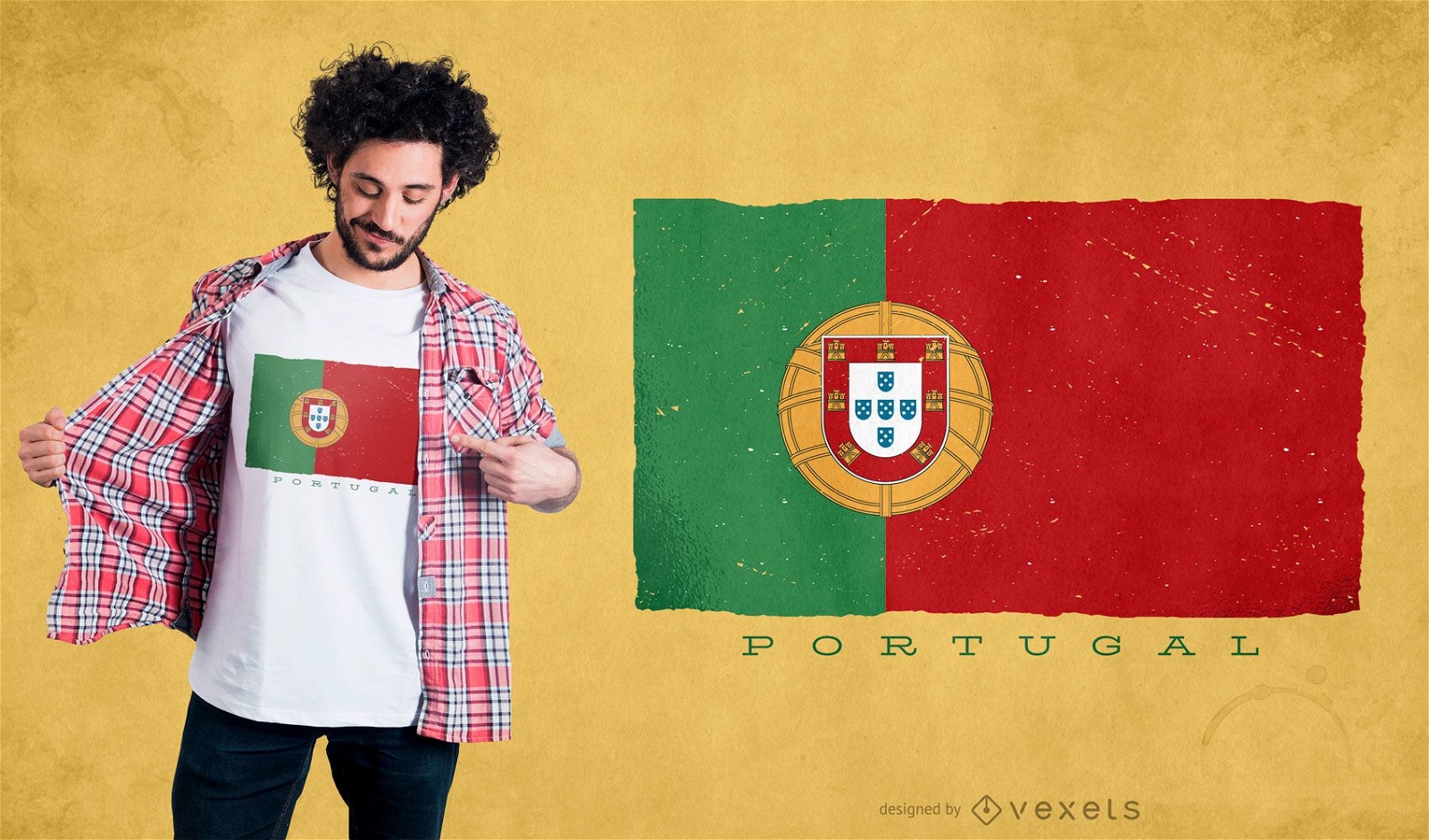 Dise?o de camiseta de bandera de Portugal