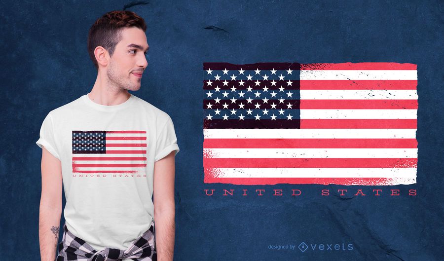 Design de camisetas da bandeira dos EUA Design de camisetas da bandeira dos EUA