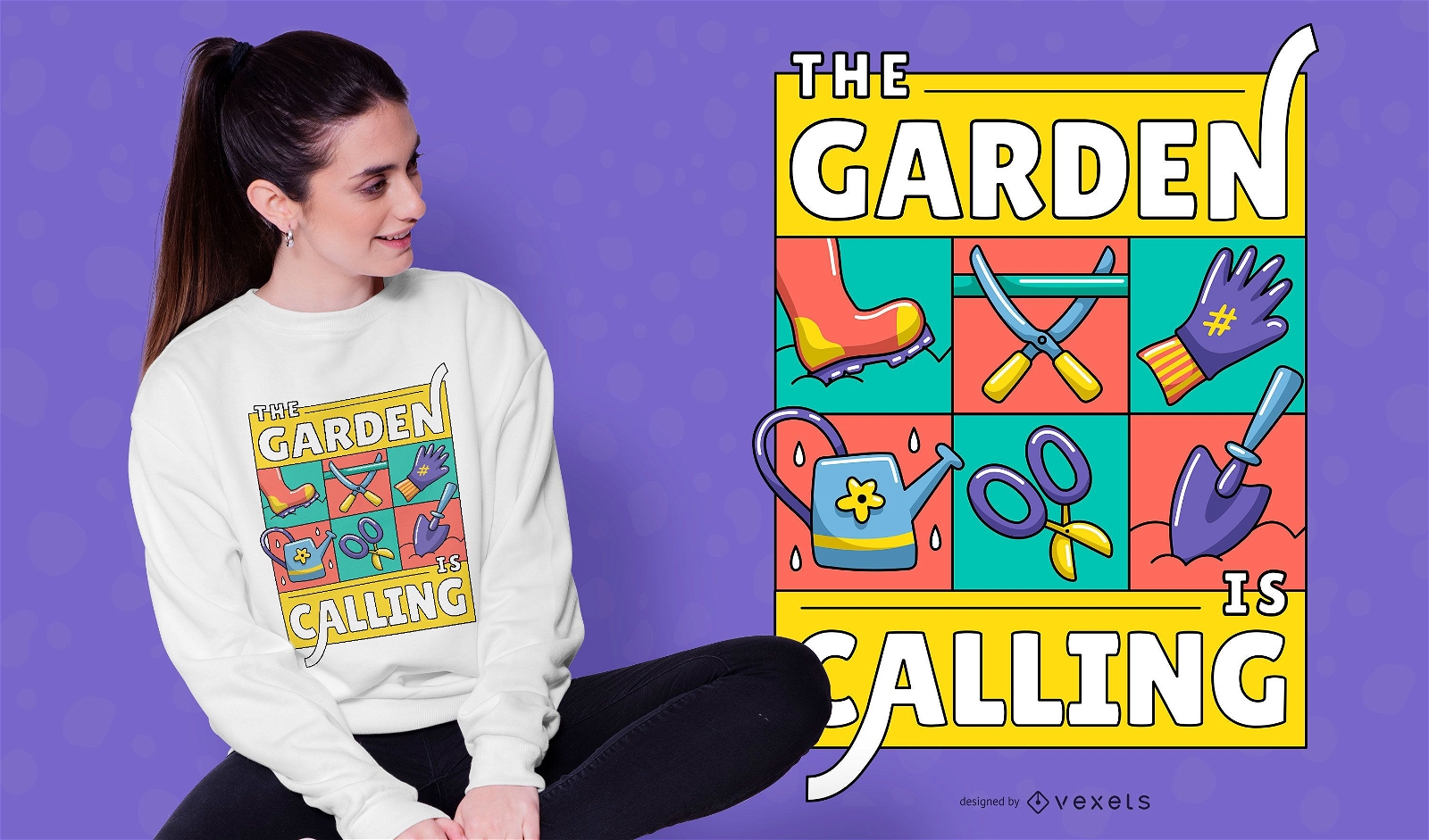 Garden Calling Illustration T-shirt Design