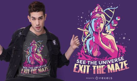 Projeto Trippy do t-shirt do texto da menina Projeto Trippy do t-shirt do texto da menina