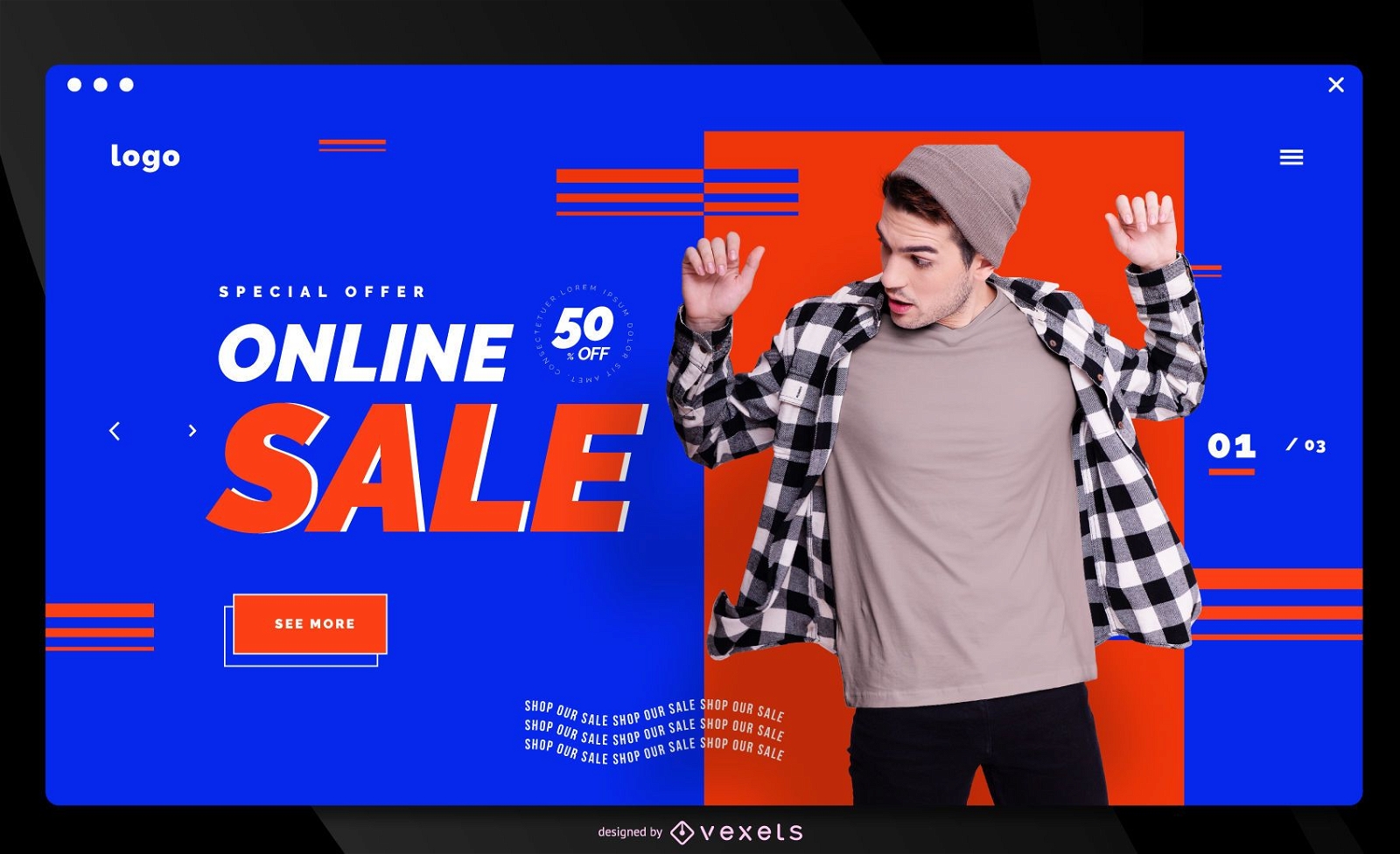Online store sale landing page template