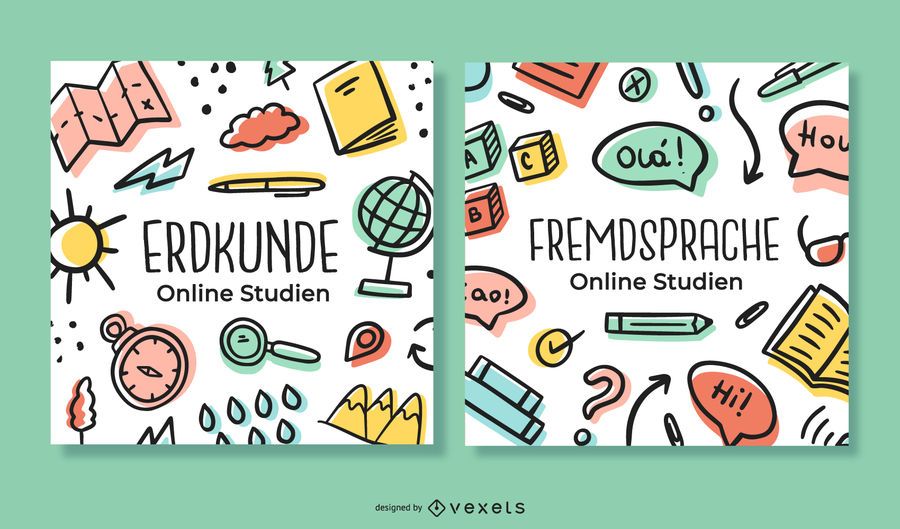 Online Study German Doodle Banner Pack Online Study German Doodle Banner Pack