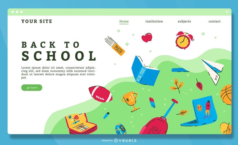 Back To School Landing Page Template Vector Download