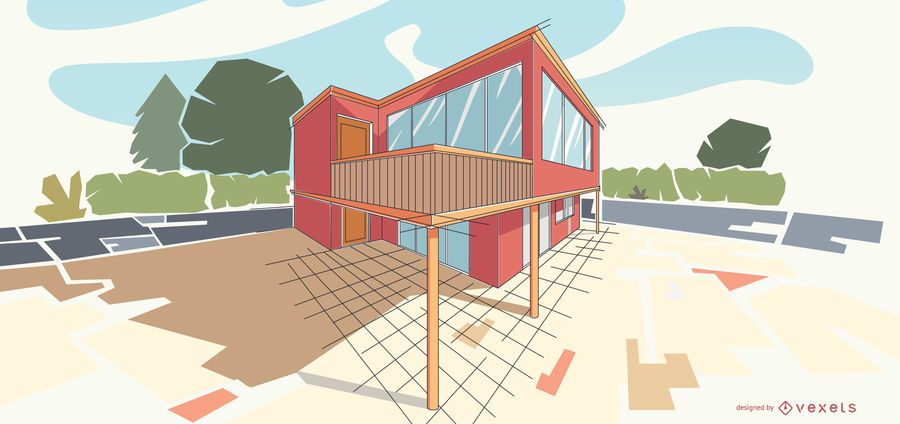 Architecture modern building illustration Architecture modern building illustration