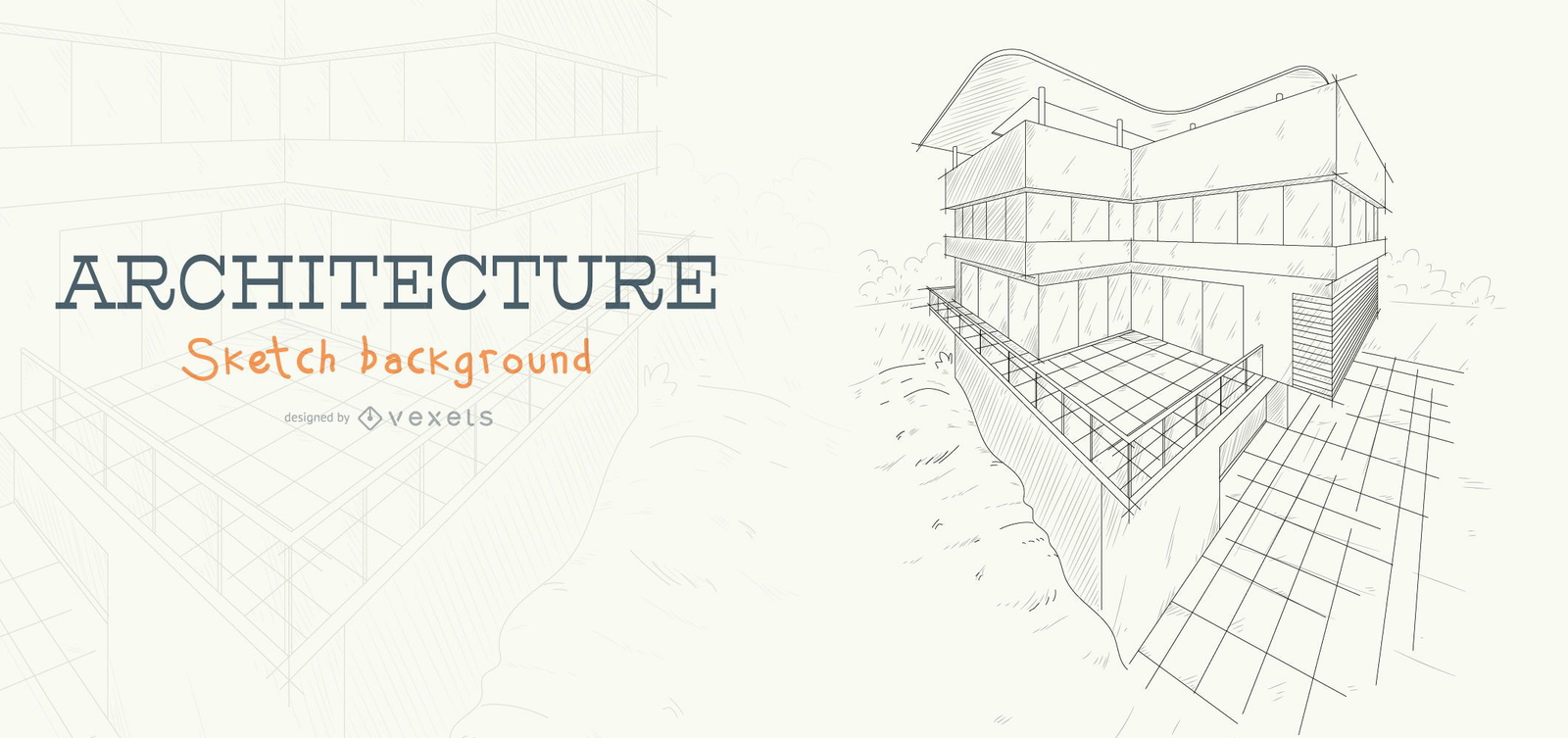 Architecture sketch building background