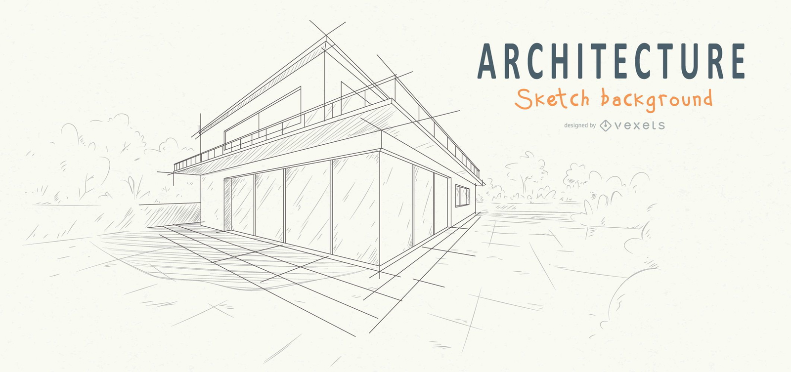 architecture house background sketch design