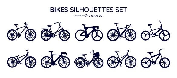 Bikes silhouettes set