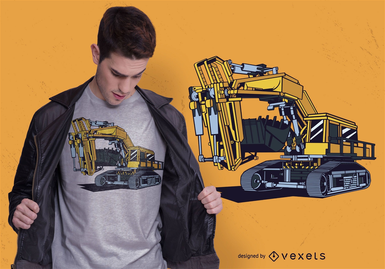 Design de camisetas de máquinas de escavadeira