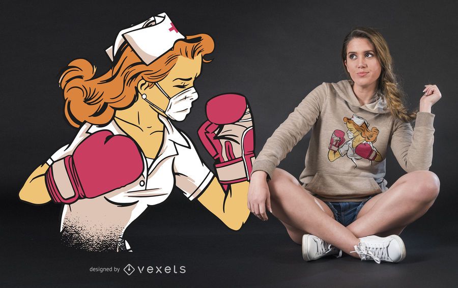 Nurse Boxer T-shirt Design Nurse Boxer T-shirt Design