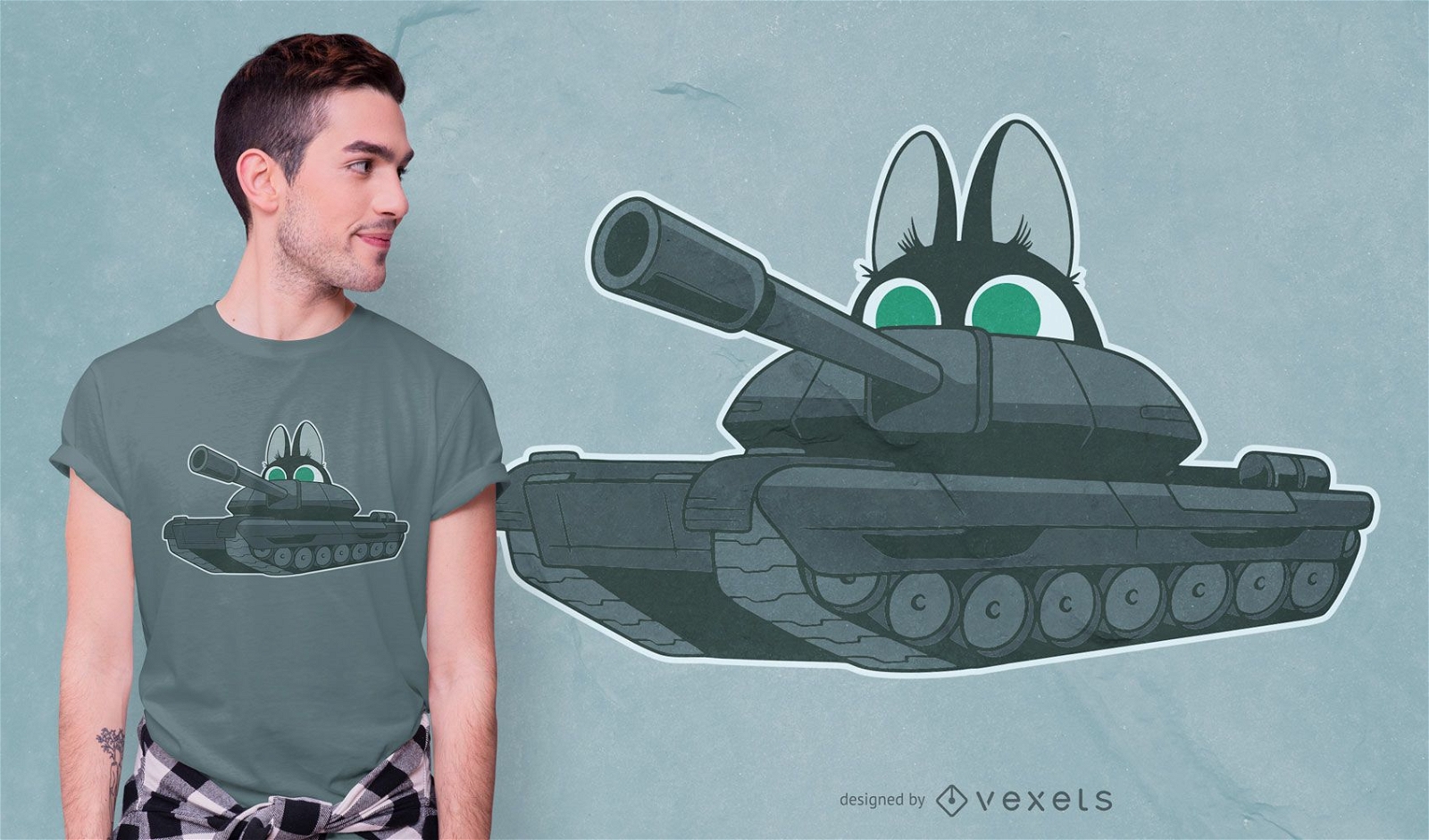 Cat Tank T-Shirt Design