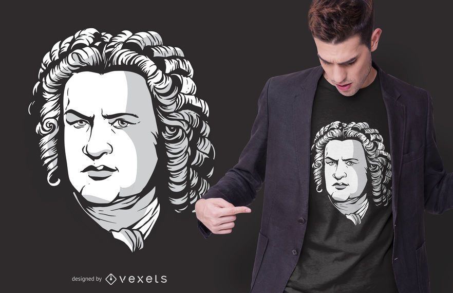 Bach Portrait T-shirt Design Bach Portrait T-shirt Design