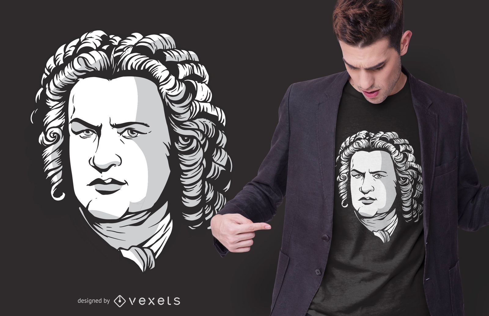 Bach Portrait T-Shirt Design