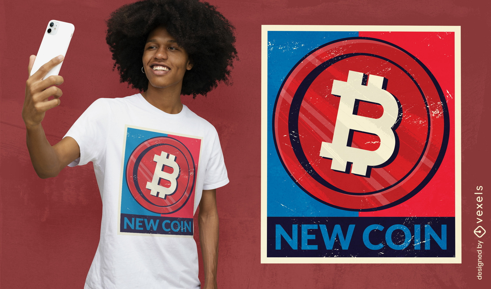 Design de camiseta Crypto Coin