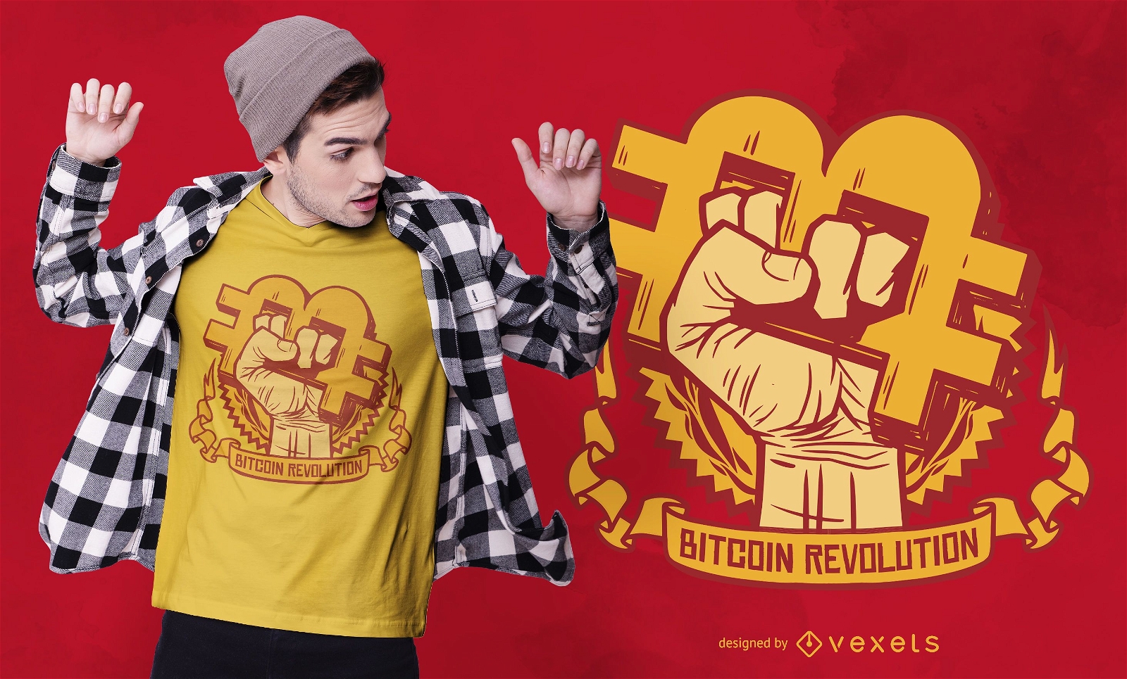Bitcoin Revolution T-shirt Design Vector Download