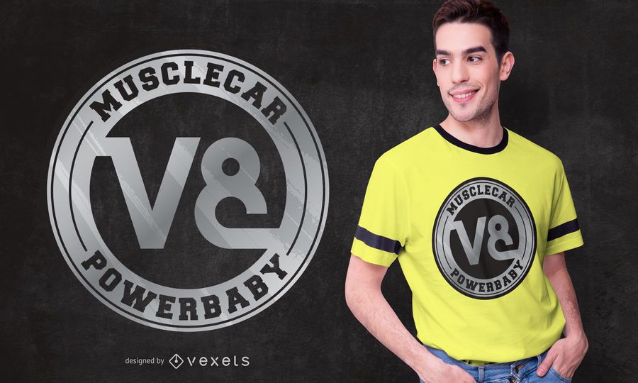 Muscle Car V8 T-shirt Design Muscle Car V8 T-shirt Design