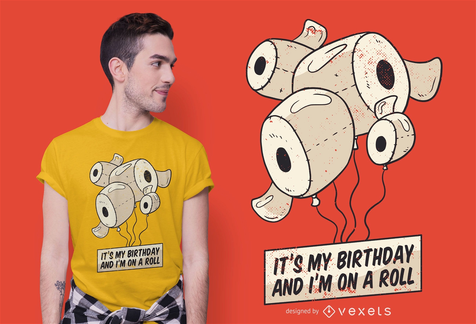 Design de camisetas engraçadas de aniversário de papel higiênico