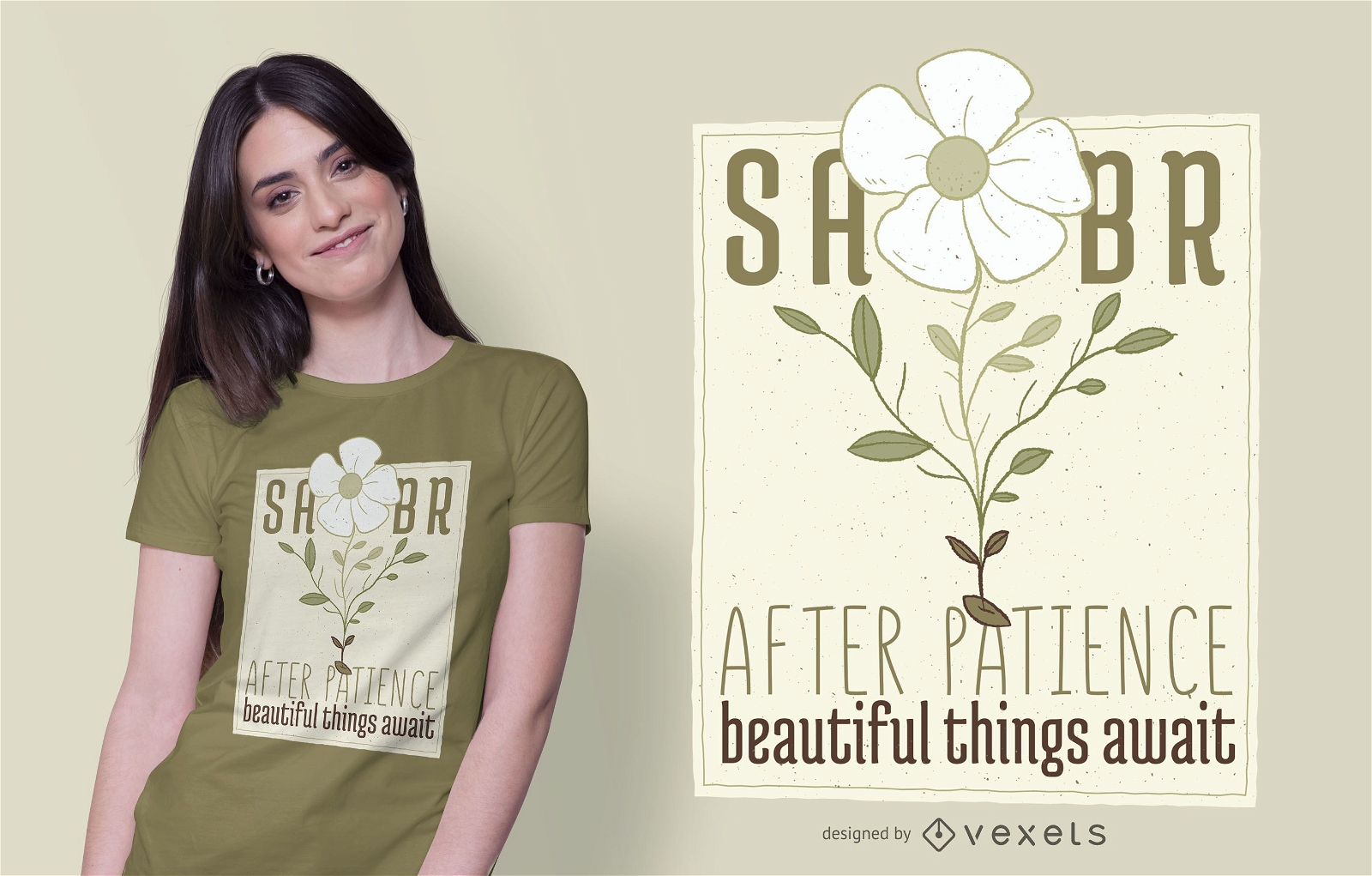 Design de camisetas com texto de flores