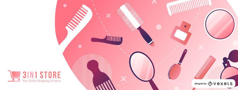 Design de banner da web para loja de cosméticos