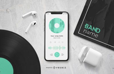 Music Player Smartphone Mockup Music Player Smartphone Mockup