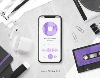 Music Player Composition Mockup