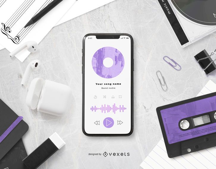 Music Player Composition Mockup Music Player Composition Mockup