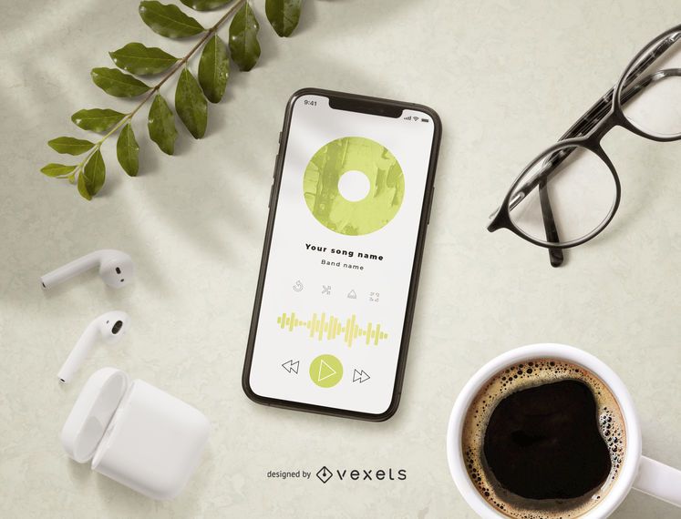 Music App Screen Mockup Music App Screen Mockup