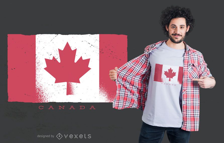 Design de t-shirt da bandeira do Canadá Grunge Design de t-shirt da bandeira do Canadá Grunge