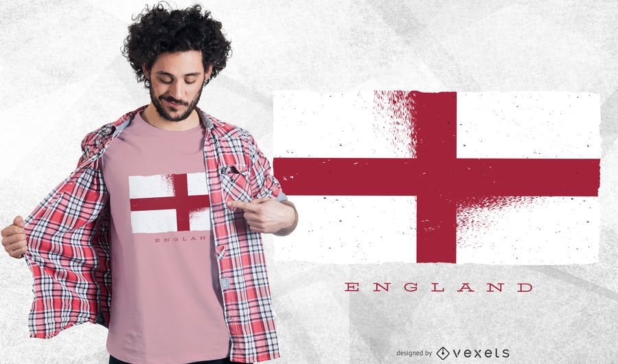 Diseño de camiseta de bandera de Inglaterra Grunge Diseño de camiseta de bandera de Inglaterra Grunge