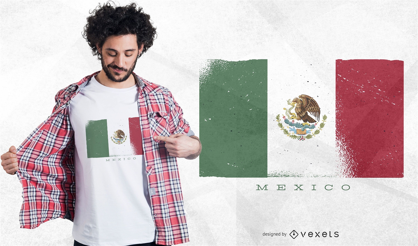 Mexiko Grunge Flagge T-Shirt Design