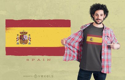 Design de t-shirt da bandeira do Grunge de Espanha Design de t-shirt da bandeira do Grunge de Espanha