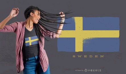 Sweden Grunge Flag T-shirt Design Sweden Grunge Flag T-shirt Design