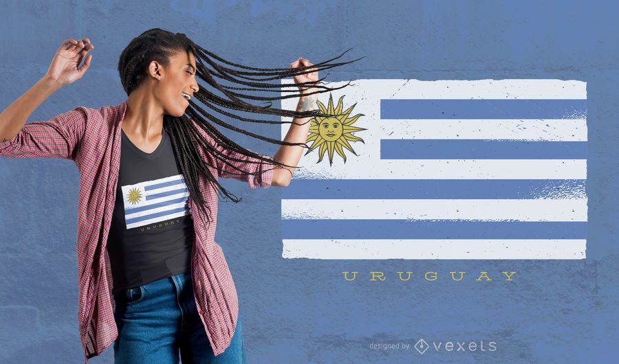 Uruguay Grunge Flag T-shirt Design Uruguay Grunge Flag T-shirt Design