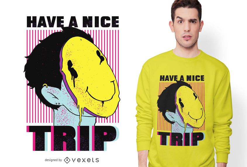 Diseño de camiseta Acid Trip Text Diseño de camiseta Acid Trip Text