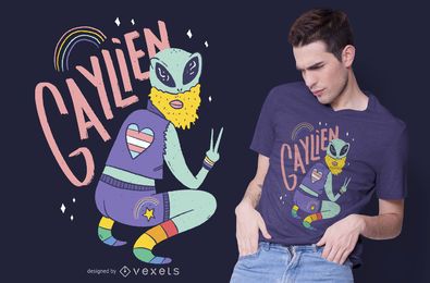 Design de camiseta com citação de estrangeiro gay