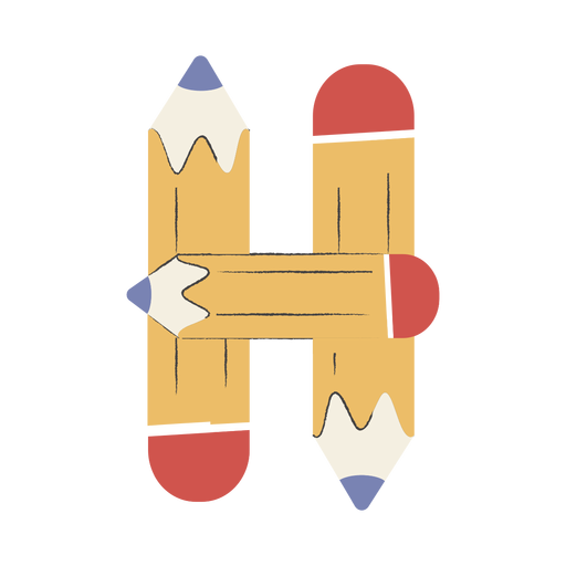 H shaped pencils PNG Design