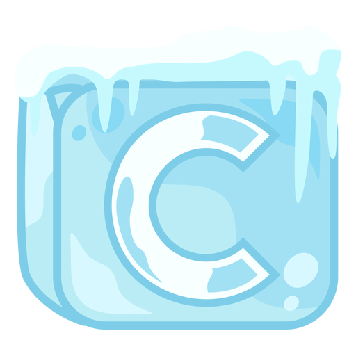 Ice cube letter c PNG Design