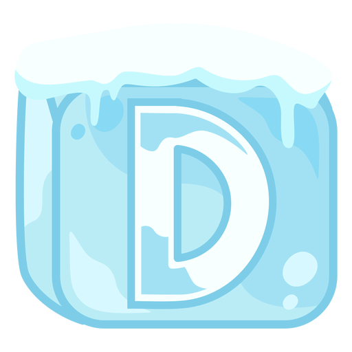 Ice cube letter d PNG Design