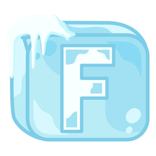 Ice cube letter f