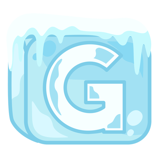 Letra de cubo de hielo g Diseño PNG