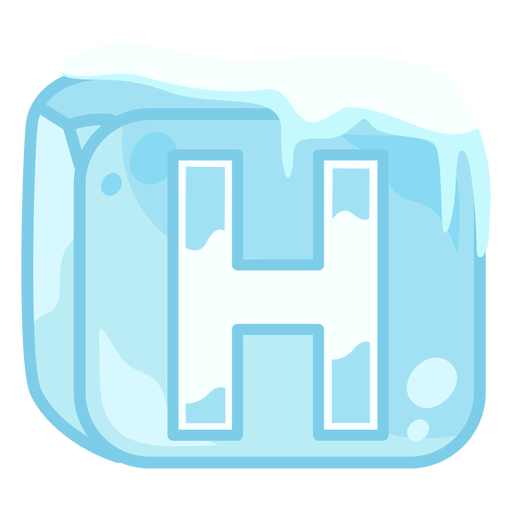 Letra de cubo de hielo h Diseño PNG