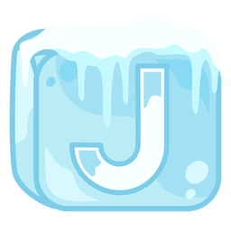 Ice cube letter j PNG Design