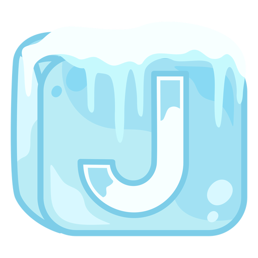Ice cube letter j PNG Design