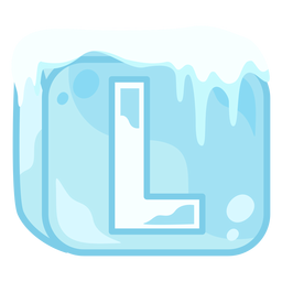 Ice cube letter l PNG Design