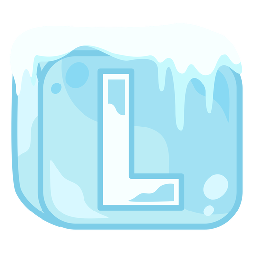 Ice cube letter l PNG Design
