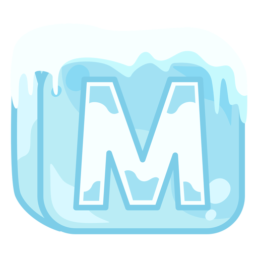 Ice cube letter m PNG Design